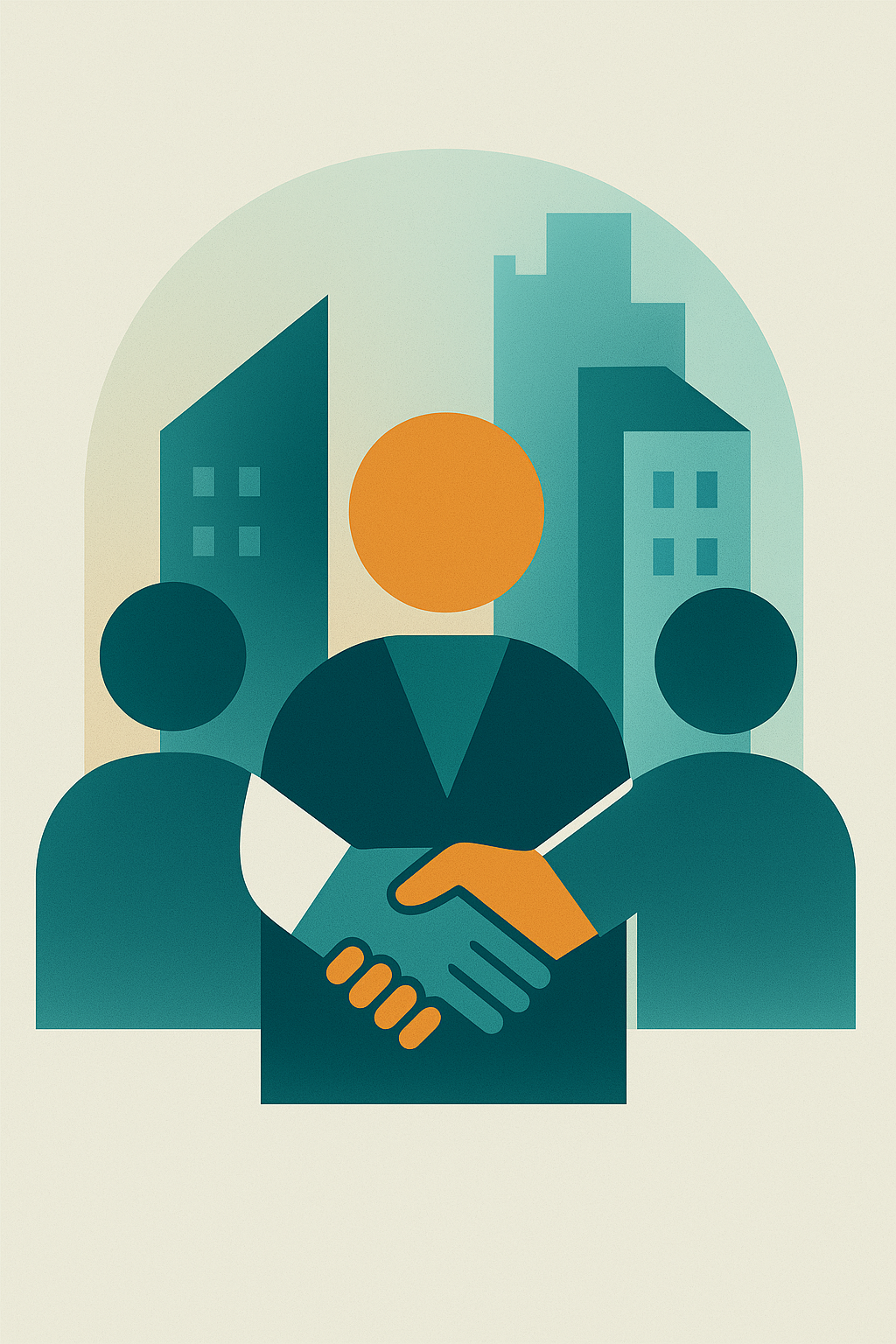 Teamwork and trust illustration